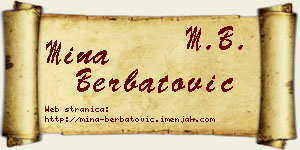 Mina Berbatović vizit kartica